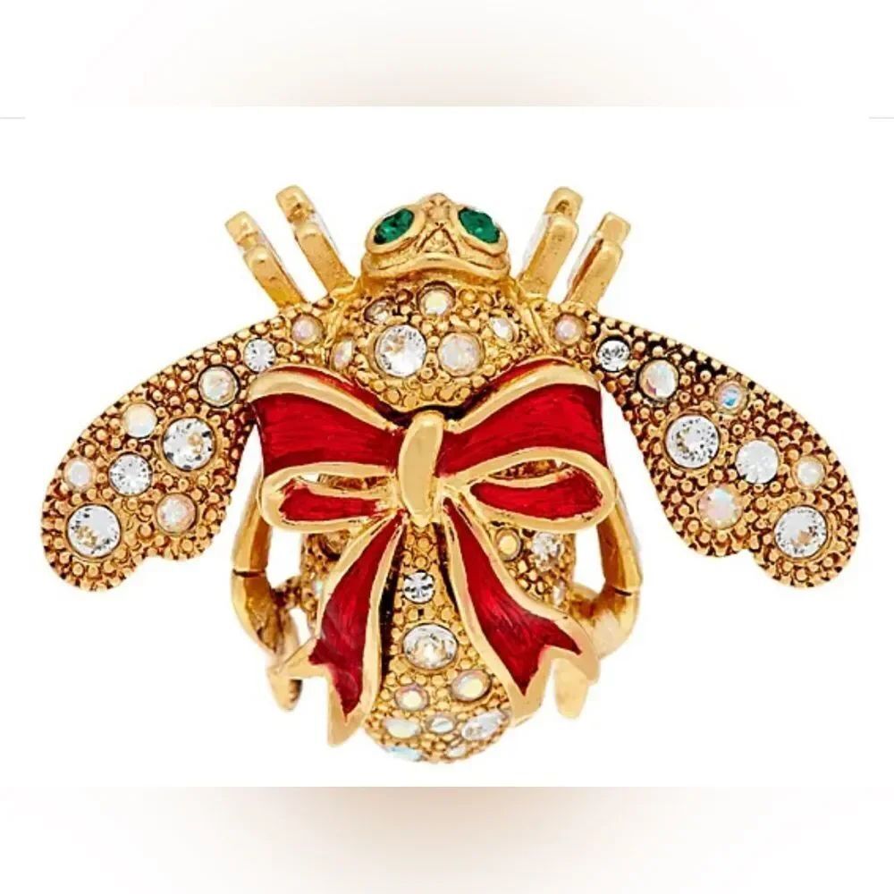 Joan Rivers Holiday Bow Bee Pin